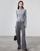 Wool Knit Wide-Leg Floor Pants