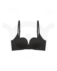 Double front-fastening push-up bra