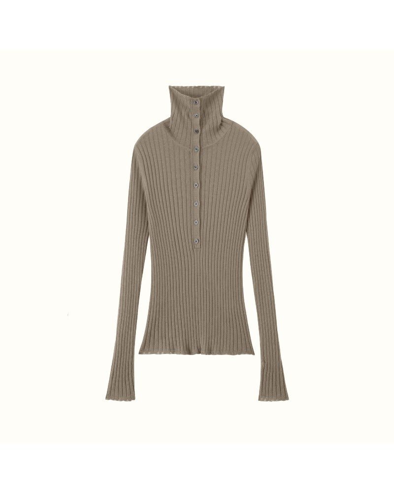 Cashmere & Wool Turtleneck Pullover Sweater