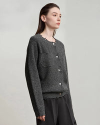 Elegant And Versatile Round Neck Knit Cardigan