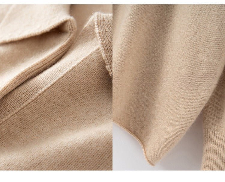 Mid-Length Plus-Size Cashmere Knit Sweater