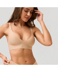 V-neck seamless rimless bra