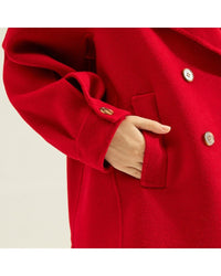 Short Double-Faced Wool Coat
