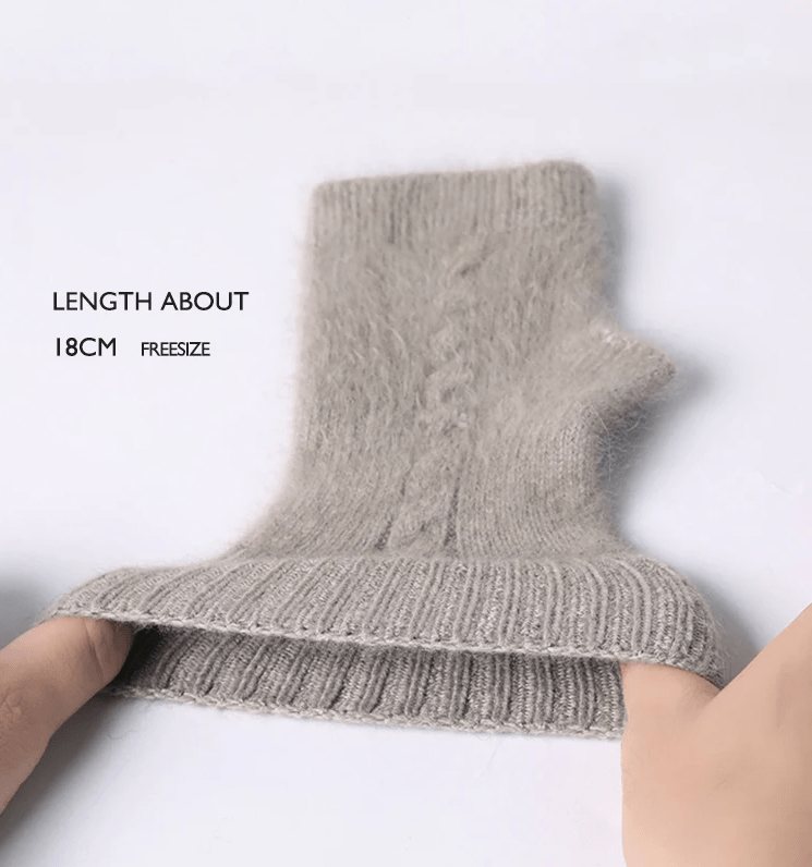 Fingerless Wool-Blended Gloves