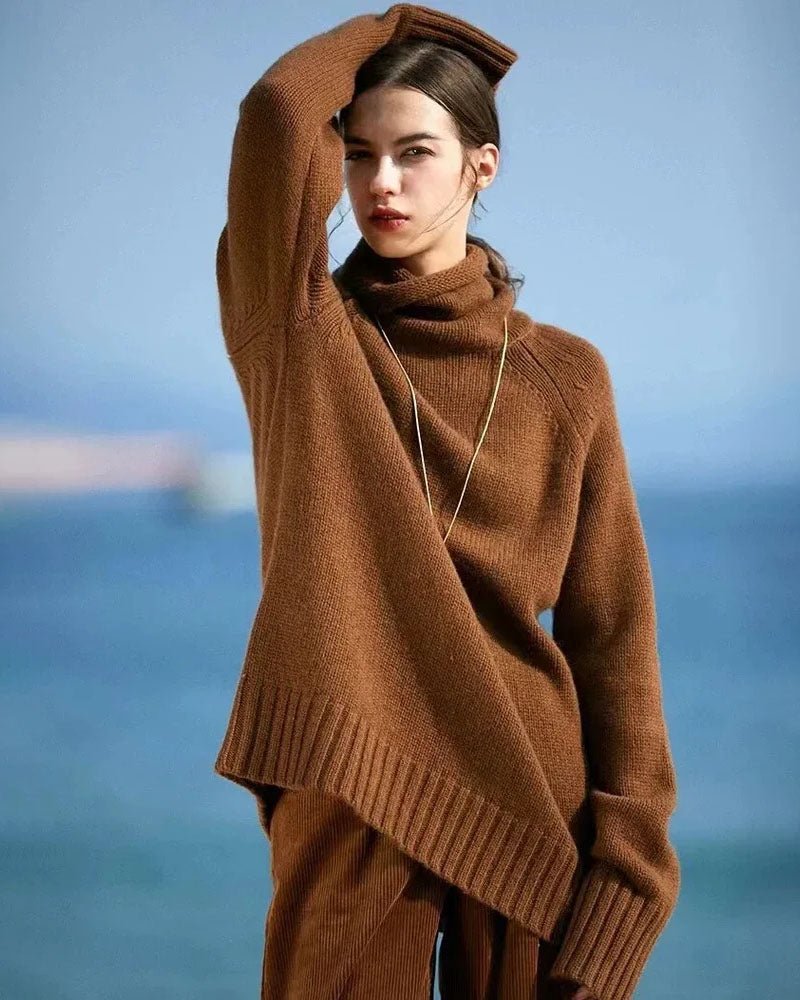 100% Pure Wool high Collar Sweater