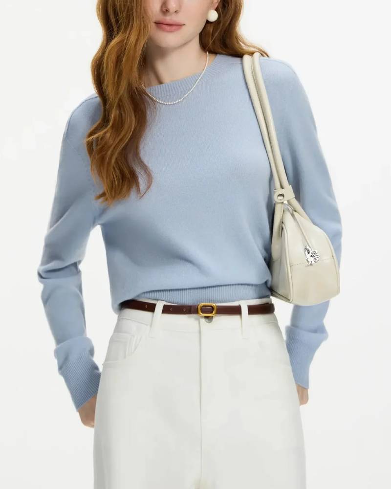 Wool Crew Neck Versatile Sweater