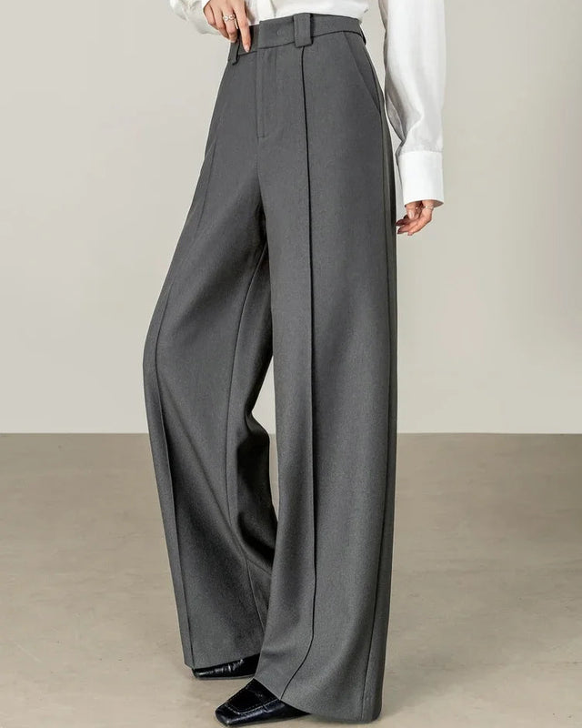 High-Waisted Comfortable Straight-Leg Pants