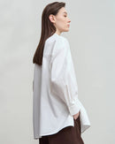 Simple Pure Cotton Long-Sleeved Button Pullover Shirt