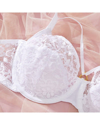 Plus-size lace thin full-cup bra