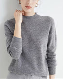 Basic Style Round Neck Wool Jumper