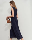 Elegant Sleeveless Round Neck Slim-Fit Dress