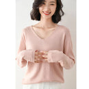 V-Neck Wool Blend Knitted Jumper