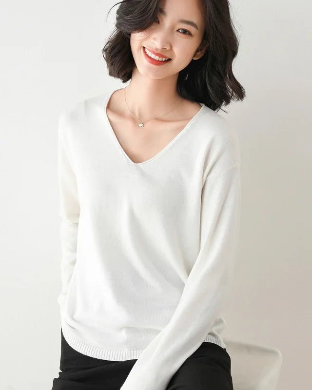 Soft Knit V-Neck Everyday Jumper
