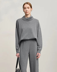 Solid Color Turtleneck Loose Long-Sleeved Sweater