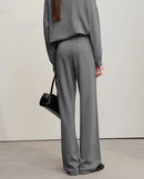Versatile Solid Color Loose Wide-Leg Pants