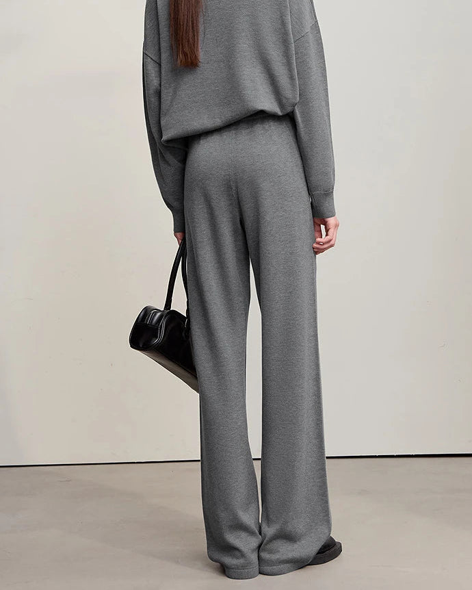 Versatile Solid Color Loose Wide-Leg Pants