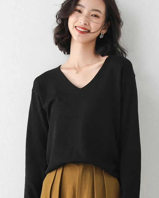 Soft Knit V-Neck Everyday Jumper