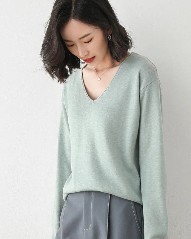 Soft Knit V-Neck Everyday Jumper