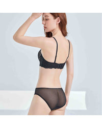 Gather Lace Bra Underwear Set
