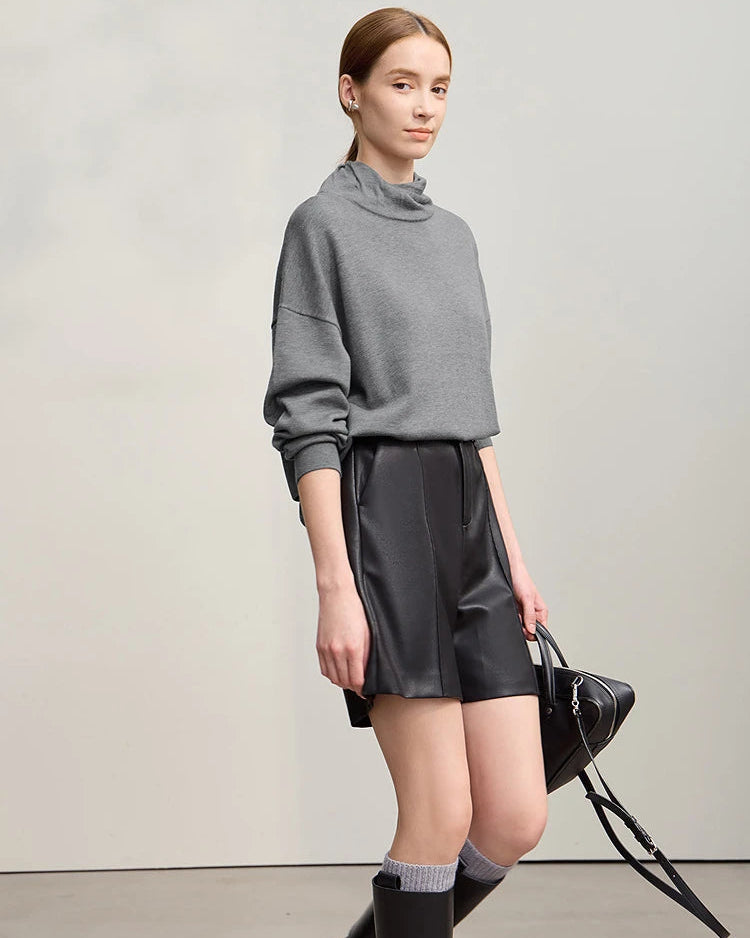 Solid Color Turtleneck Loose Long-Sleeved Sweater