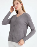 Soft Solid Color V-Neck Cardigan