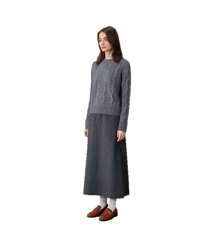 Cashmere Crew Neck Cable Knit Sweater