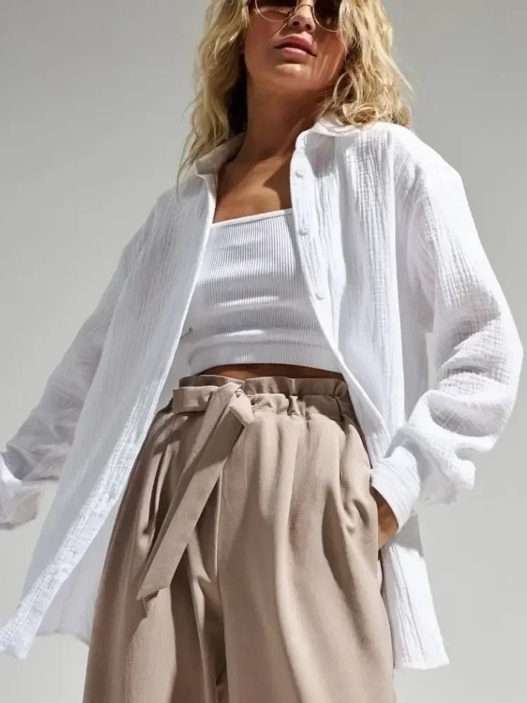 Pure Cotton Loose Crepe Shirts