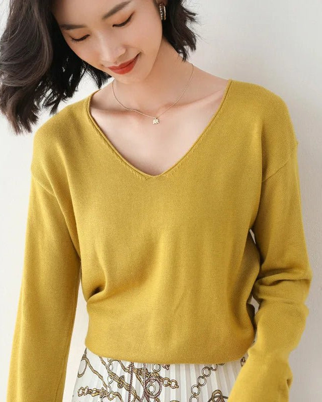 Soft Knit V-Neck Everyday Jumper