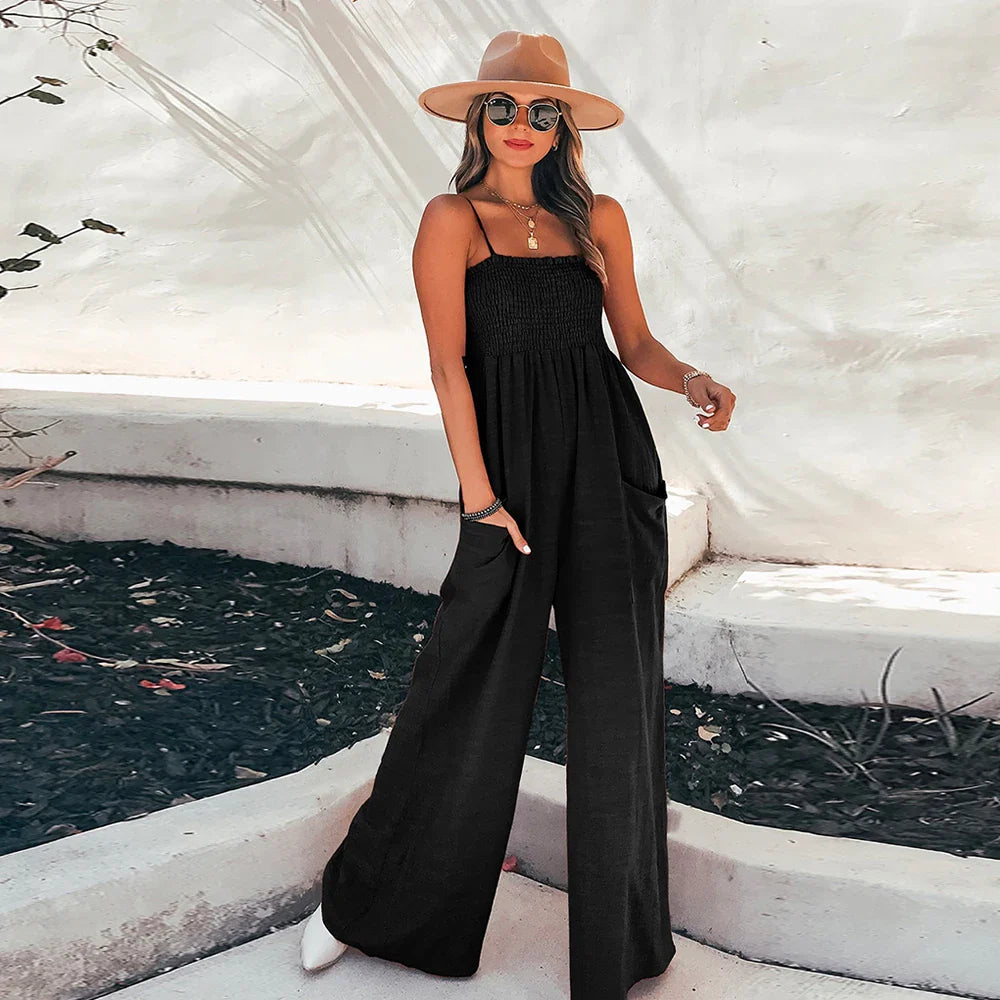 Thin Straps Wide Leg Jumpsuit
