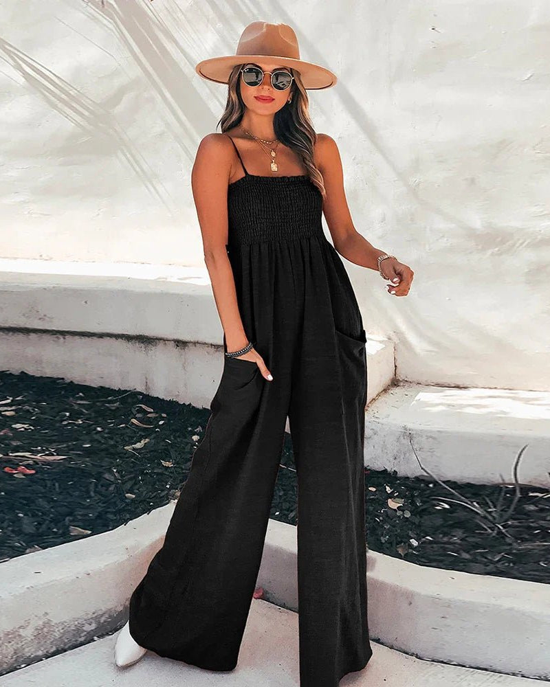 Thin Straps Wide Leg Jumpsuit