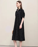 Casual Loose Embroidered A-Line Belted Long Skirt