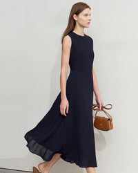 Elegant Sleeveless Round Neck Slim-Fit Dress