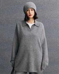 Mid-Length Plus-Size Cashmere Knit Sweater