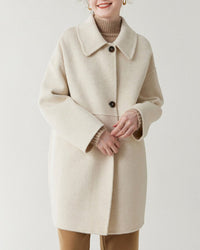 Mid-Length Pure Wool Coat