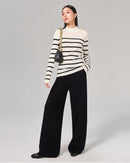 Wool High-Waisted Floor-Length Wide-Leg Pants