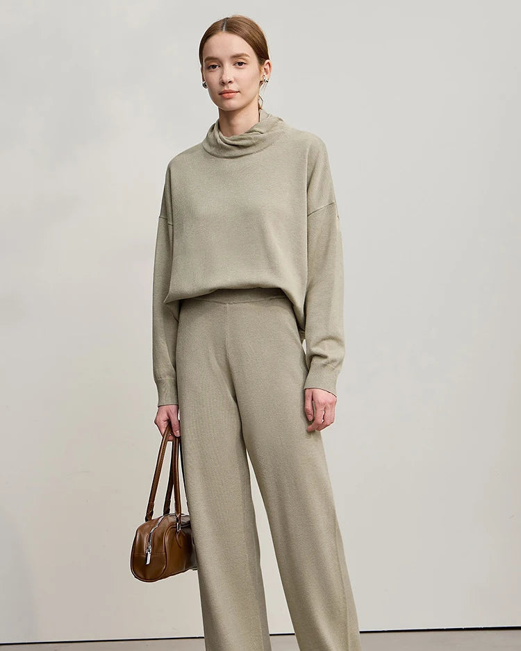 Solid Color Turtleneck Loose Long-Sleeved Sweater
