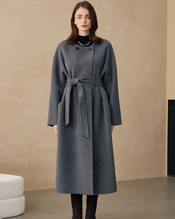 Long Double-Faced Wool And Alpaca Wool Coat