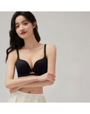 Wire-free push-up lift and seamless bra