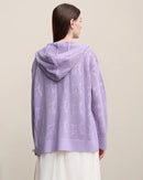 New Hooded Openwork Jacquard Knit Cardigan
