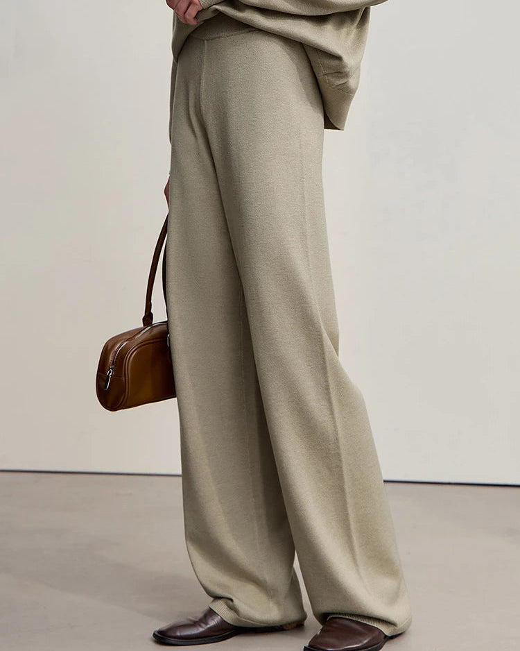 Versatile Solid Color Loose Wide-Leg Pants