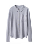 Wool & Cashmere Polo Collar Knit Sweater