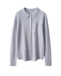 Wool & Cashmere Polo Collar Knit Sweater