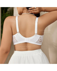 Plus-size lace thin full-cup bra
