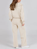 Half Zip Sweatshirt & Drawstring Sweatpants Tracksuit Set