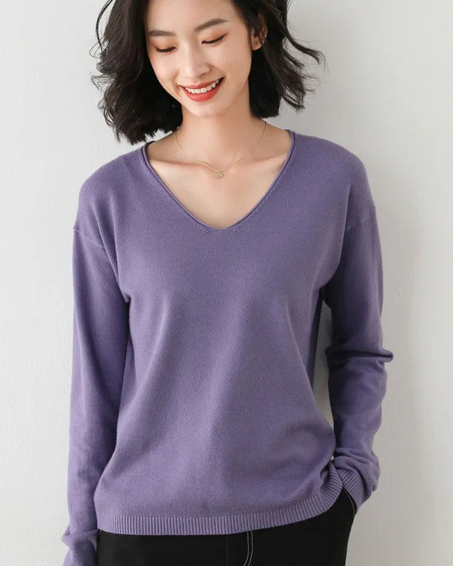 Soft Knit V-Neck Everyday Jumper