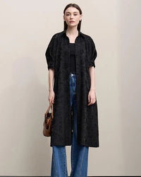 Casual Loose Embroidered A-Line Belted Long Skirt