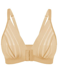 Plus-Size Front-Closure Mesh Bra