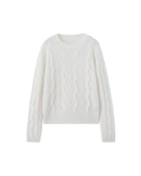 Cashmere Crew Neck Cable Knit Sweater