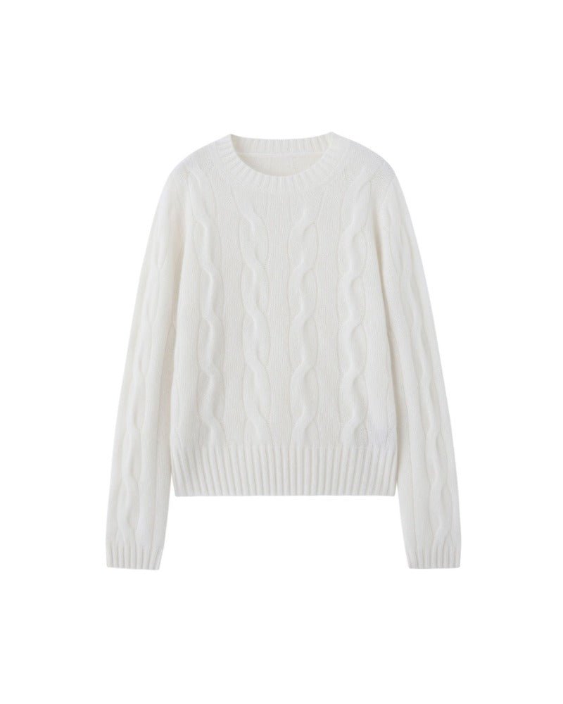 Cashmere Crew Neck Cable Knit Sweater