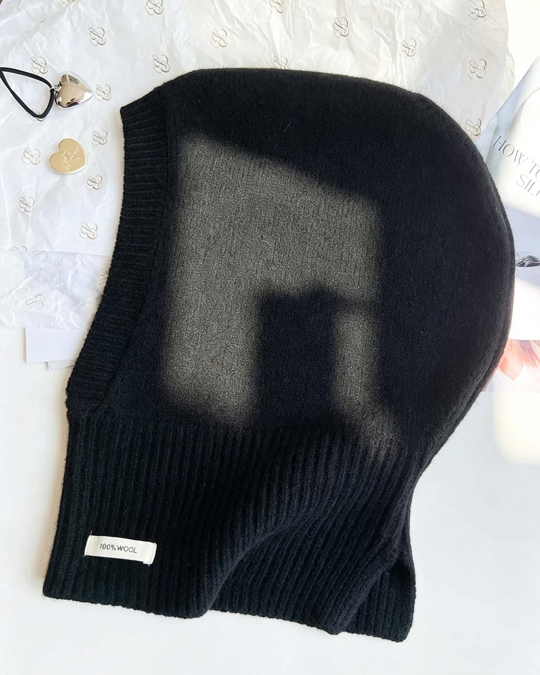 Soft Wool Hooded Neck Warmer Beanie